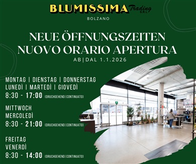 2026 Nuovi orari d'apertura !